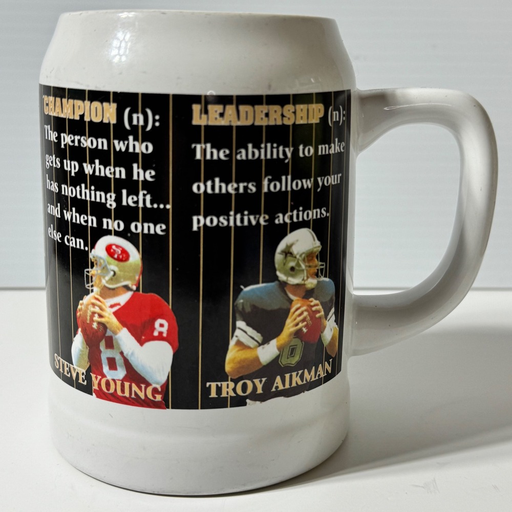Vintage Team NFL All Pro Principles Ceramic Coffee Mug Steve Young Troy Aikman